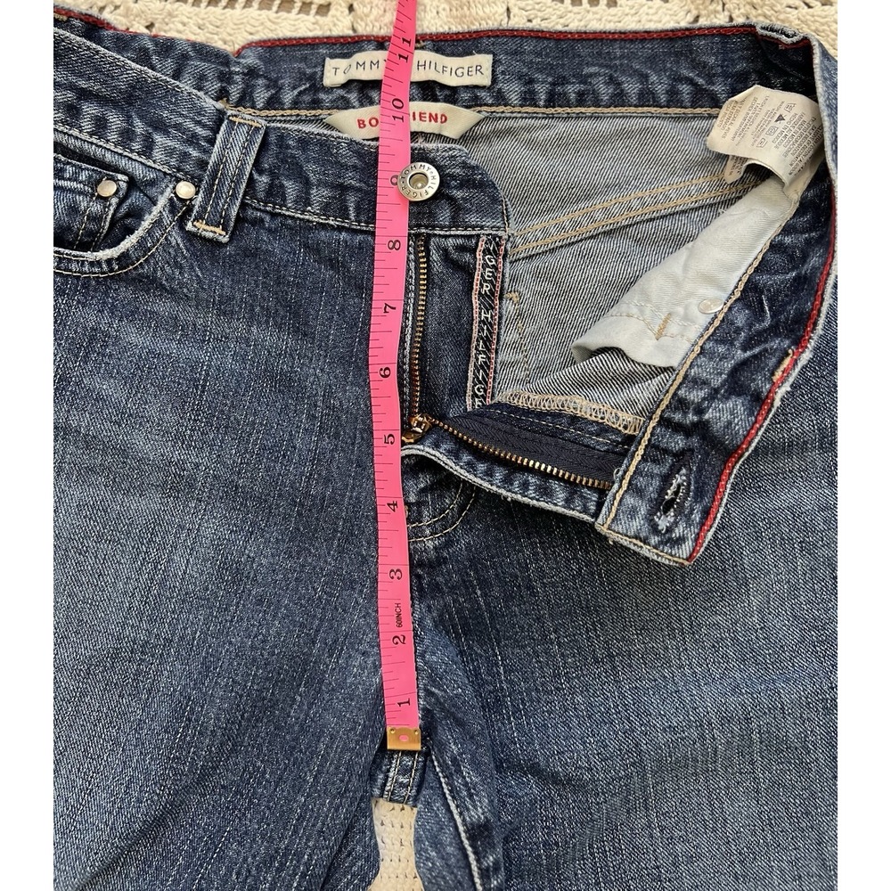 100 % Cotton Tommy Hilfiger Boyfriend Jeans Dark Wash Denim Size 4 USA Classic - Picture 6 of 9